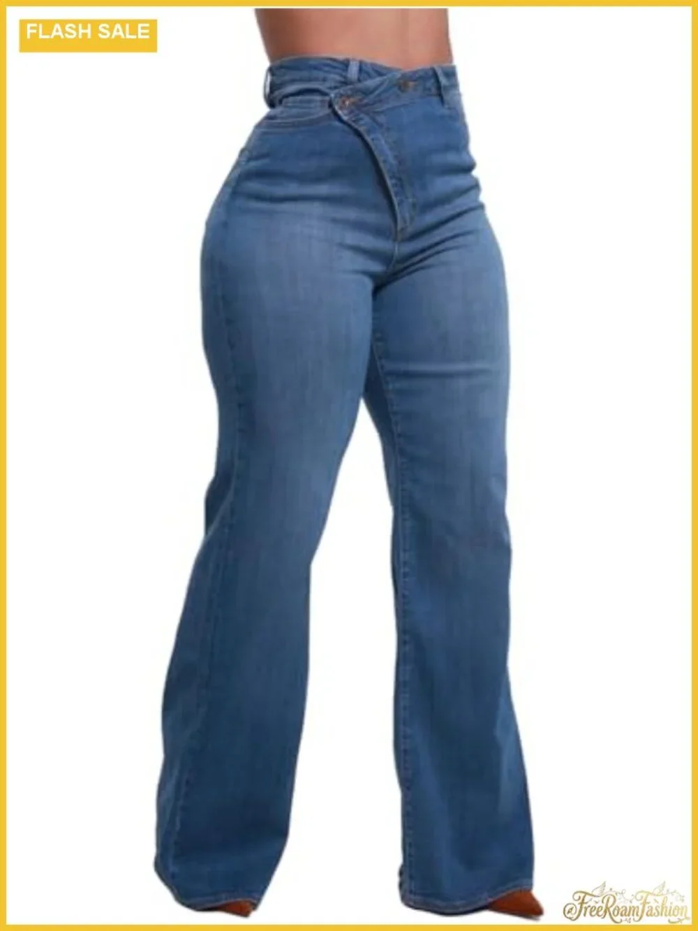 High Waist Wide Leg Jeans Baggy Denim Pants Stretchy Cotton
